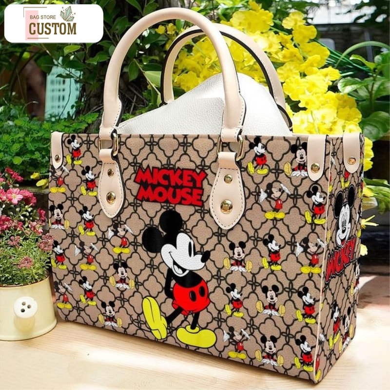 Vintage Mickey Leather HandBag,Mickey Handbag,Love Disney,Disney Handbag,Travel handbag,Teacher Handbag,Handmade Bag,Custom Bag,Vintage Bags 4.jpg