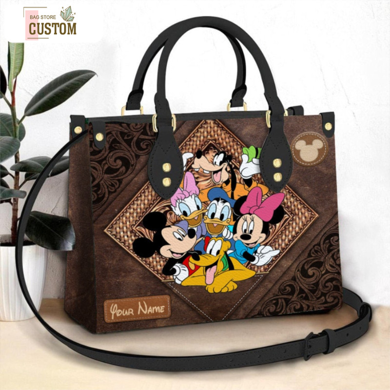 Vintage Mickey Leather HandBag,Mickey Handbag,Love Disney,Disney Handbag,Travel handbag,Teacher Handbag,Handmade Bag,Custom Bag,Vintage Bags 5.jpg