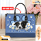 Border Collie Dog Leather Handbag for Women, Gift for Her With Custom Name, Shoulder Tote Bag 6.jpg