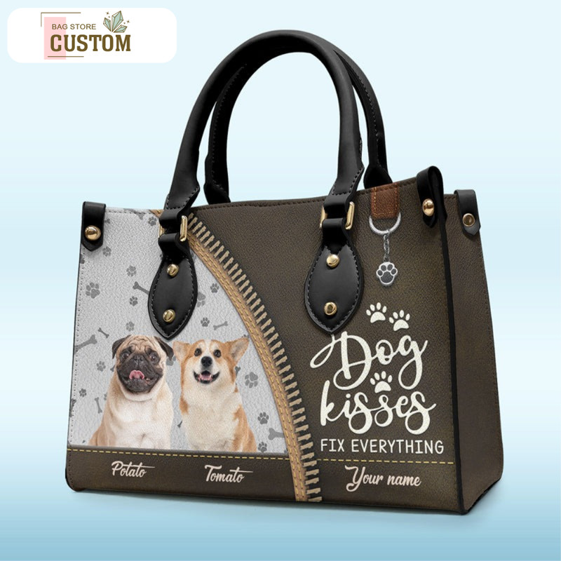 Custom Photo Life Is Better With Fur Babies - Dog & Cat Personalized Custom Leather Handbag - Gift For Pet Owners, Pet Lovers.jpg