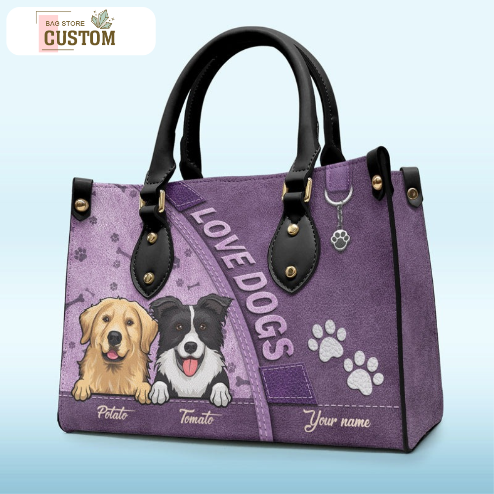 Dogs Make Our Lives Whole - Dog & Cat Personalized Custom Leather Handbag - Gift For Pet Owners, Pet Lovers.jpg