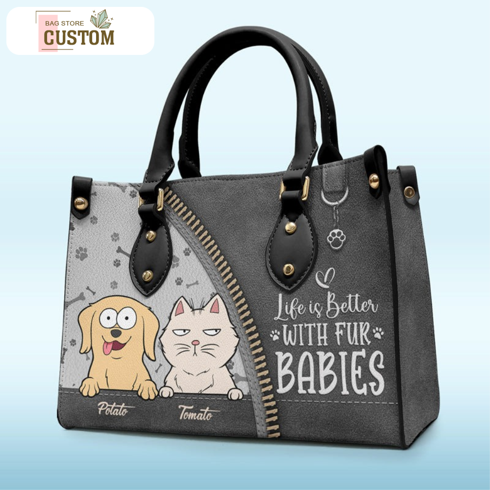 Follow Me Everywhere - Dog & Cat Personalized Custom Leather Handbag - Gift For Pet Owners, Pet Lovers.jpg
