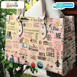 greys anatomy bag, greys anatomy backpack, greys anatomy shirtcustom bag, leather bag, leather bag gift, handbag