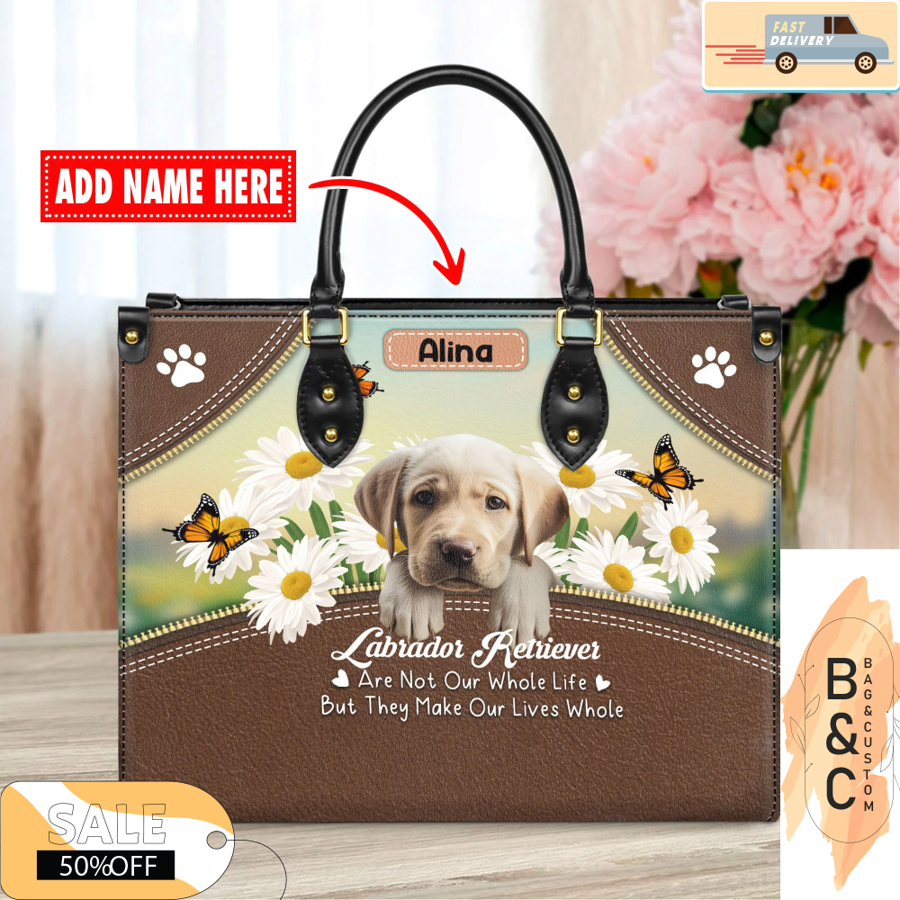 Labrador Retriever Dog Leather Bag For Women, Gift for Her With Custom Name, Dog Lover Gift For Her, Christmas Gift.jpg