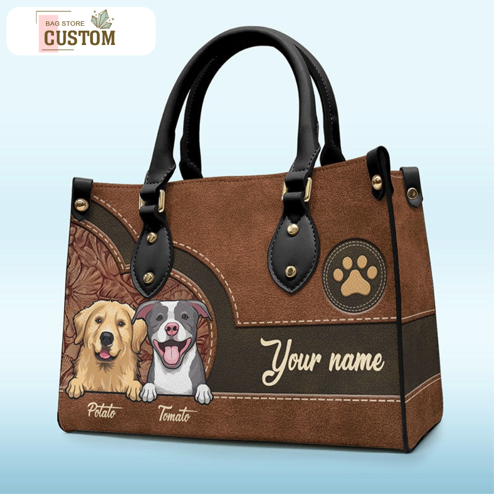 Life Is Better With Fur Baby - Dog & Cat Personalized Custom Leather Handbag - Gift For Pet Owners, Pet Lovers.jpg