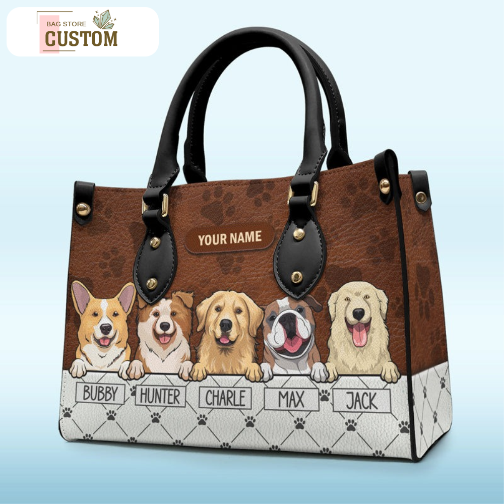 My Pet Is My Therapy - Dog & Cat Personalized Custom Leather Handbag - Gift For Pet Owners, Pet Lovers.jpg