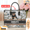 Rottweiler Dog Leather Handbag for Women, Gift for Her With Custom Name, Shoulder Tote Bag 4.jpg