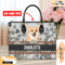 Welsh Corgi Dog Leather Handbag for Women, Gift for Her With Custom Name, Shoulder Tote Bag 4.jpg