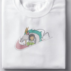 spirited away embroidered crewneck studio ghibli embroidered anime cartoon shirt