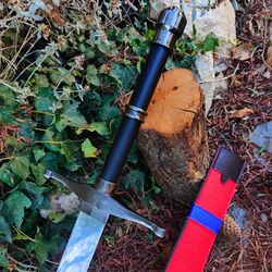 Handmade Trunk Sword With Wooden/Leather Scabbard