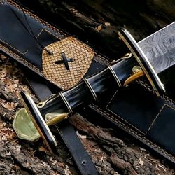 Handmade viking norce sword viking sword handforges sword with wooden scaberd with runic words engraved