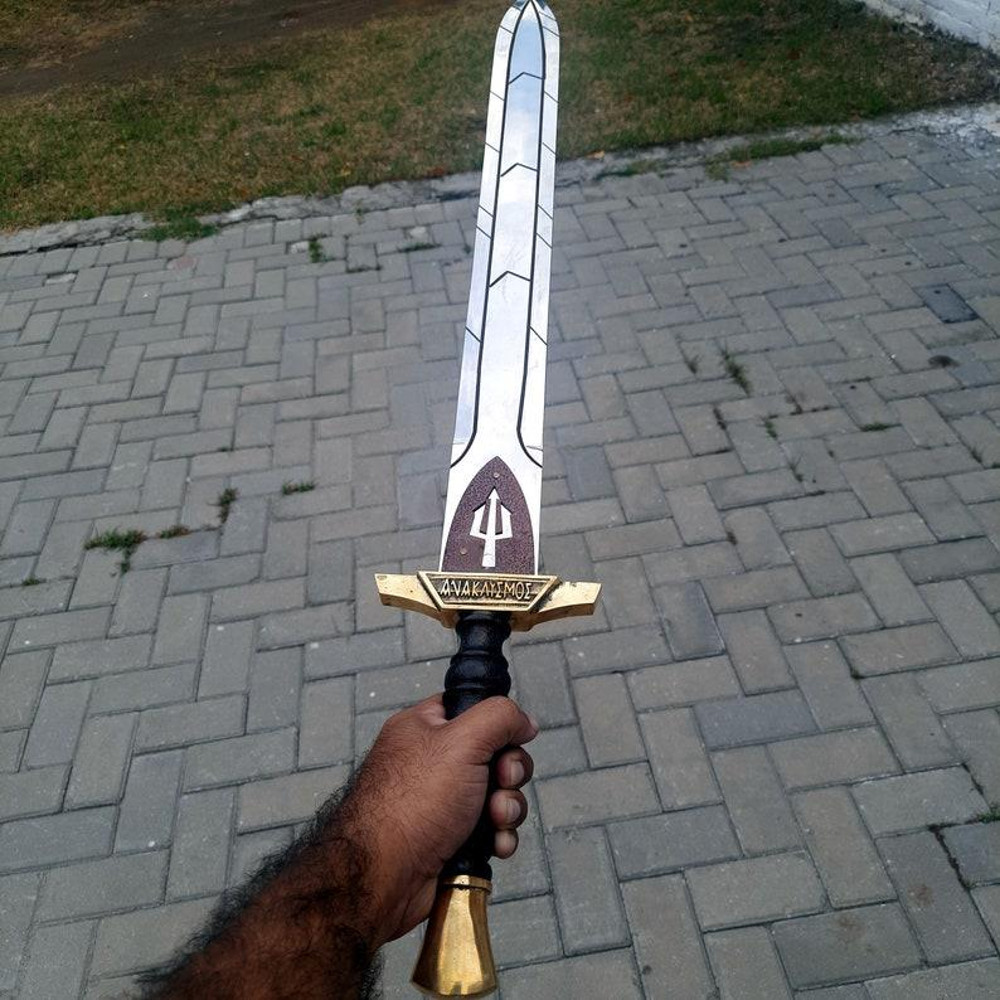 Handmade Percy Jackson Riptide Sword Viking Sword With Beautiful Etching And Metal Work Battle Ready Sword 1