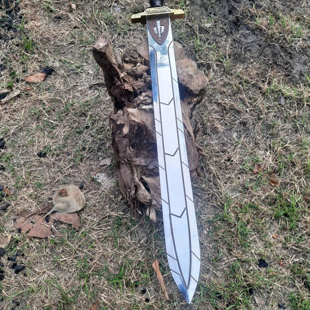 Handmade Percy Jackson Riptide Sword Viking Sword With Beautiful Etching And Metal Work Battle Ready Sword 4