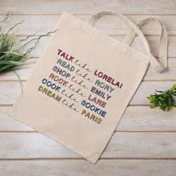 gilmore girls lorelai rory emily lane sookie paris eco tote bag reusable cotton canvas tote bag sustainable bag