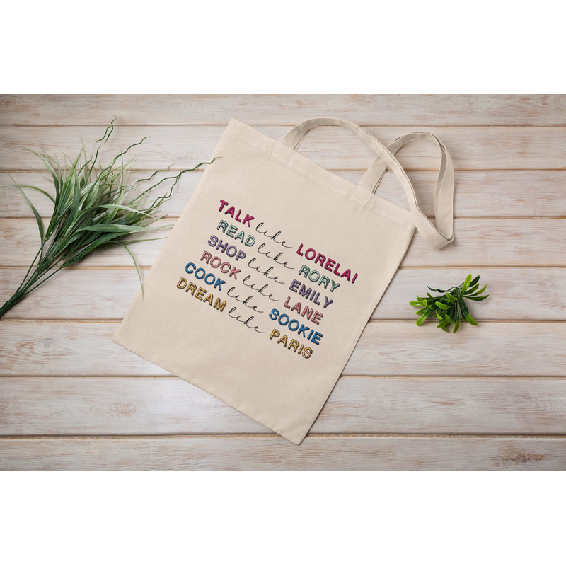 Gilmore Girls Lorelai Rory Emily Lane Sookie Paris  Eco Tote Bag  Reusable  Cotton Canvas Tote Bag  Sustainable Bag  Perfect Gift 7.jpg