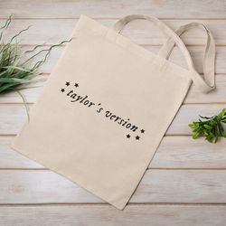 taylor's' version  eco tote bag  reusable  cotton canvas tote bag  sustainable bag  perfect gift  eras tour merch
