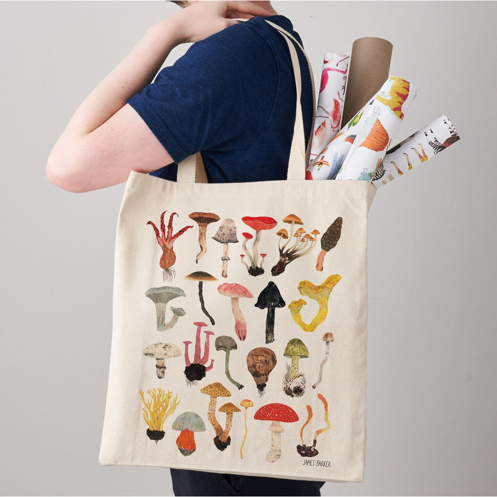 Mushroom Tote Bag, Toadstools, Large Cotton Canvas Bag, Grocery Bag, Shoulder Bag, Shopping Bag, Eco Reusable Bag, gift for her, shopper.jpg