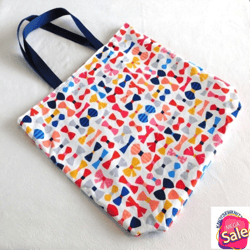 bow ties are cool reusable totes bag grocery bag, beach bag, washable