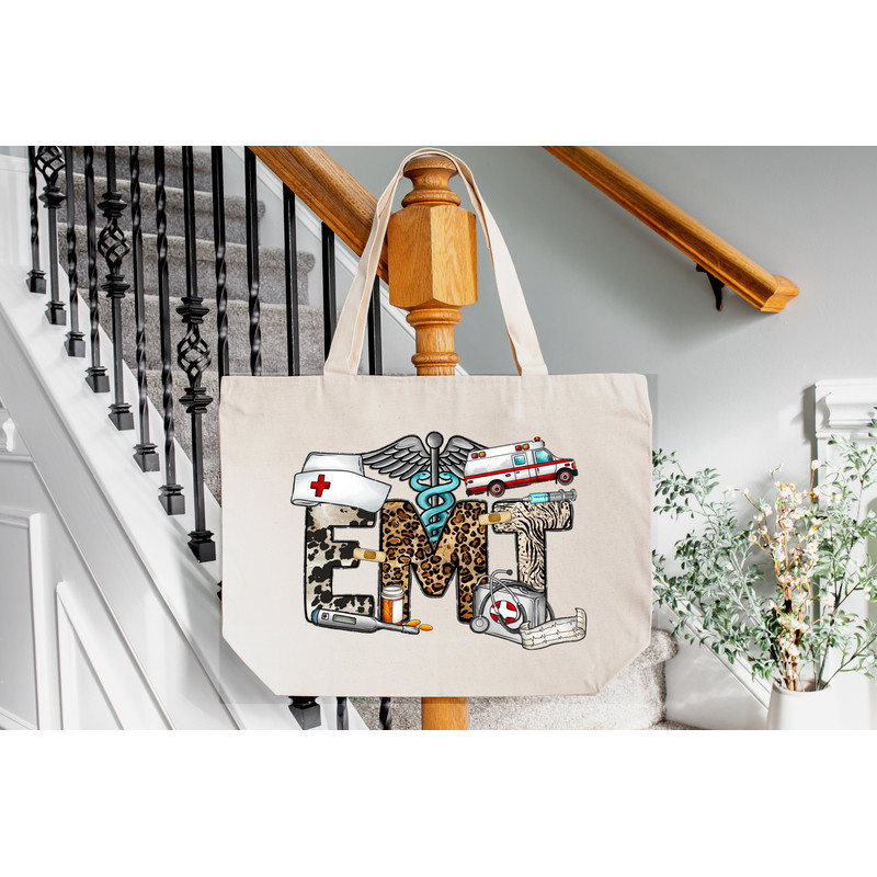 EMT Tote bag, Great Emergency Medical Technitian gift, Personalized EMT bag, EMT Theme Tote Bag, Nursing Graduation Gift!.jpg