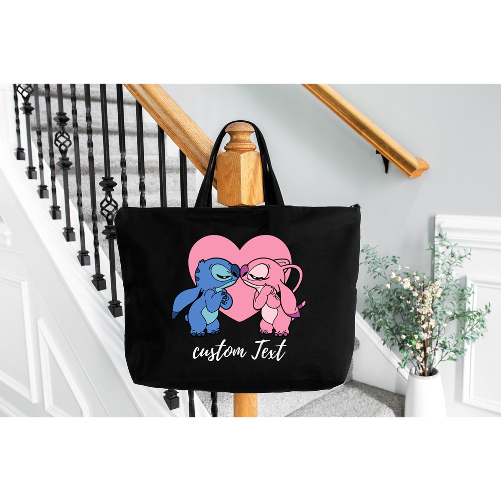 Personalized Stitch Tote Bag, Valentines Day Tote Bag, Stich Valentine Gift, Love Stitch Tote Bag, Gift For Her, Stitch Gift,Disneyland Trip.jpg