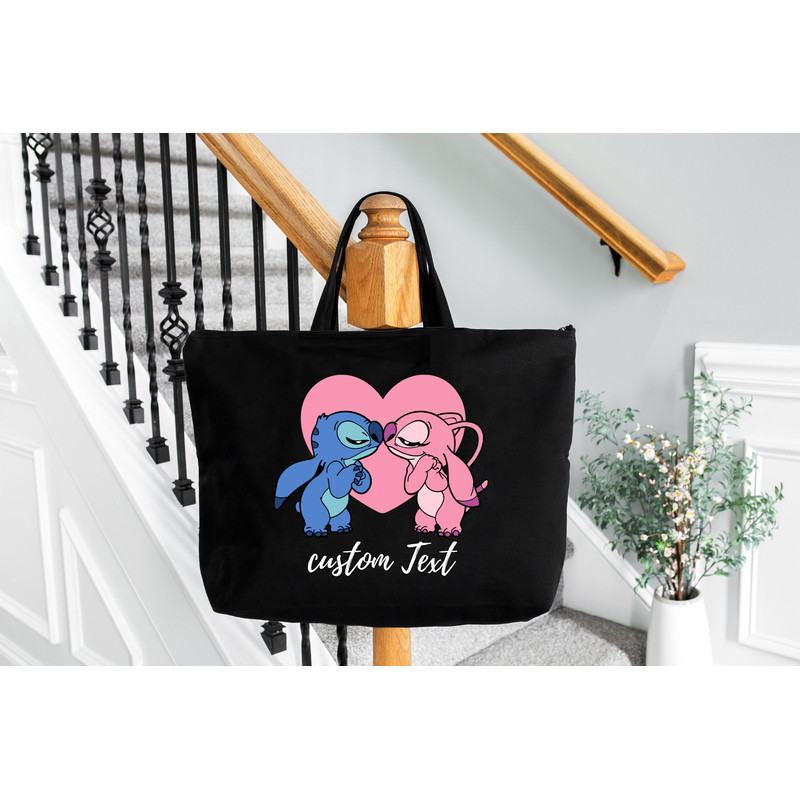 Personalized Stitch Tote Bag, Valentines Day Tote Bag, Stich Valentine Gift, Love Stitch Tote Bag, Gift For Her, Stitch Gift,Disneyland Trip.jpg