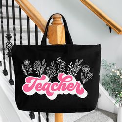 personalized teacher tote bag teacher gifts, teacher tote bag, end of school gift, custom teacher bag