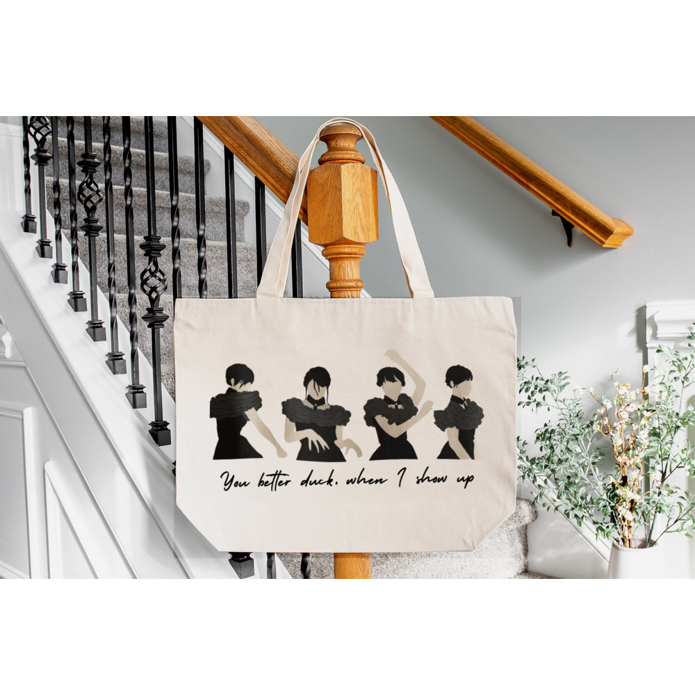 Wednesday Addams Tote Bag, Humor Bad Mood Bag, Classic Movie Bag, Wednesday Trick or Treat Bag, Gothic Vibes Tote Bag.jpg