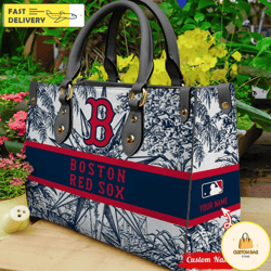 mlb boston red sox mlb women leather hand, custom bag