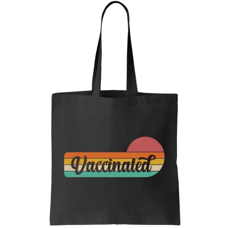 Vintage Colors Retro Sun Vaccinated Tote Bag.jpg