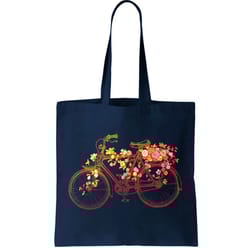 vintage flower bicycle tote bag