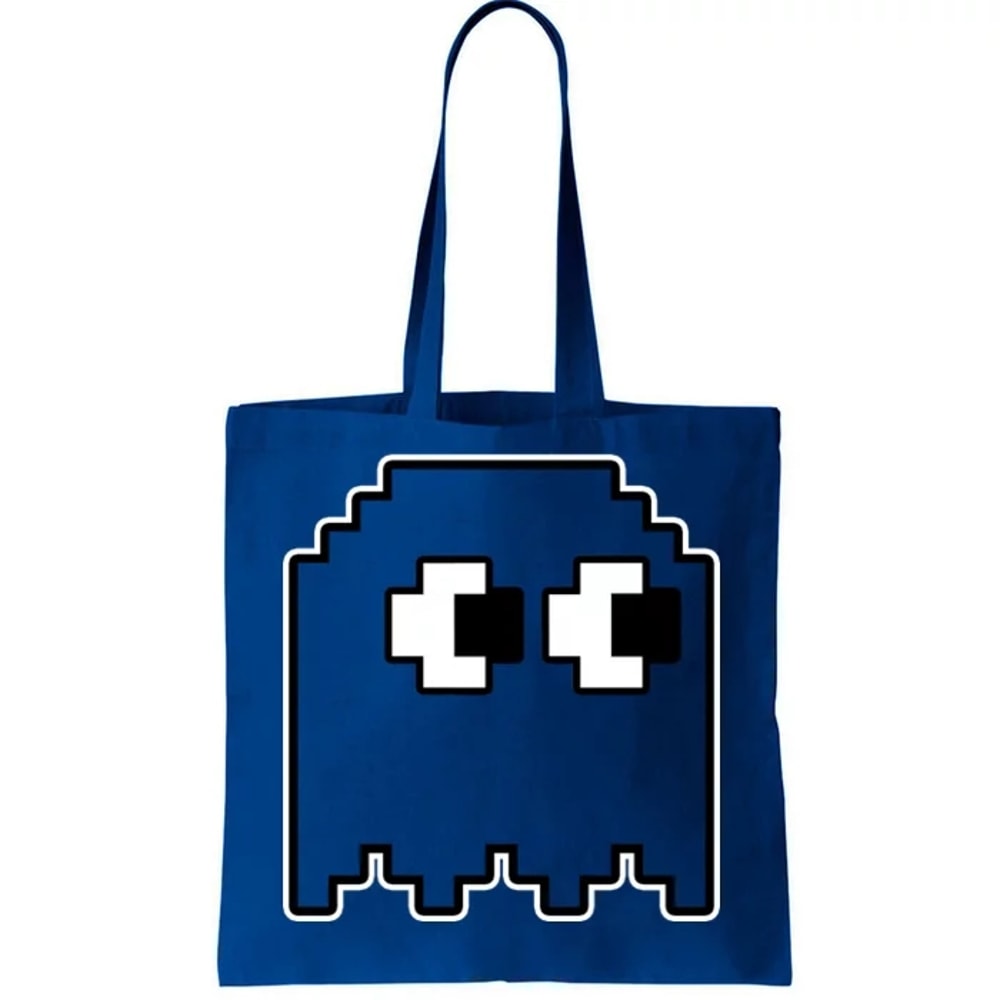 Gamer Retro Pixel Ghost Funny Halloween Tote Bag.jpg