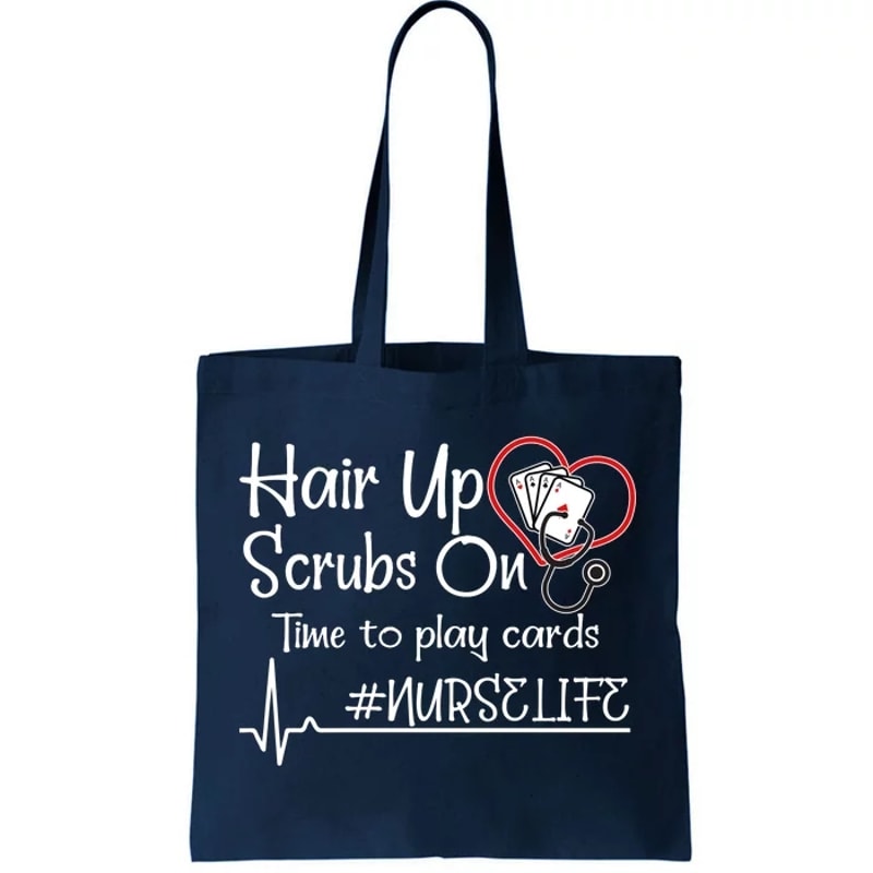Hair Up Scrubs On Time to Play Cards Tote Bag.jpg