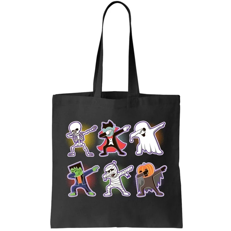 Halloween Cute Funny Dabbing Monsters Tote Bag.jpg