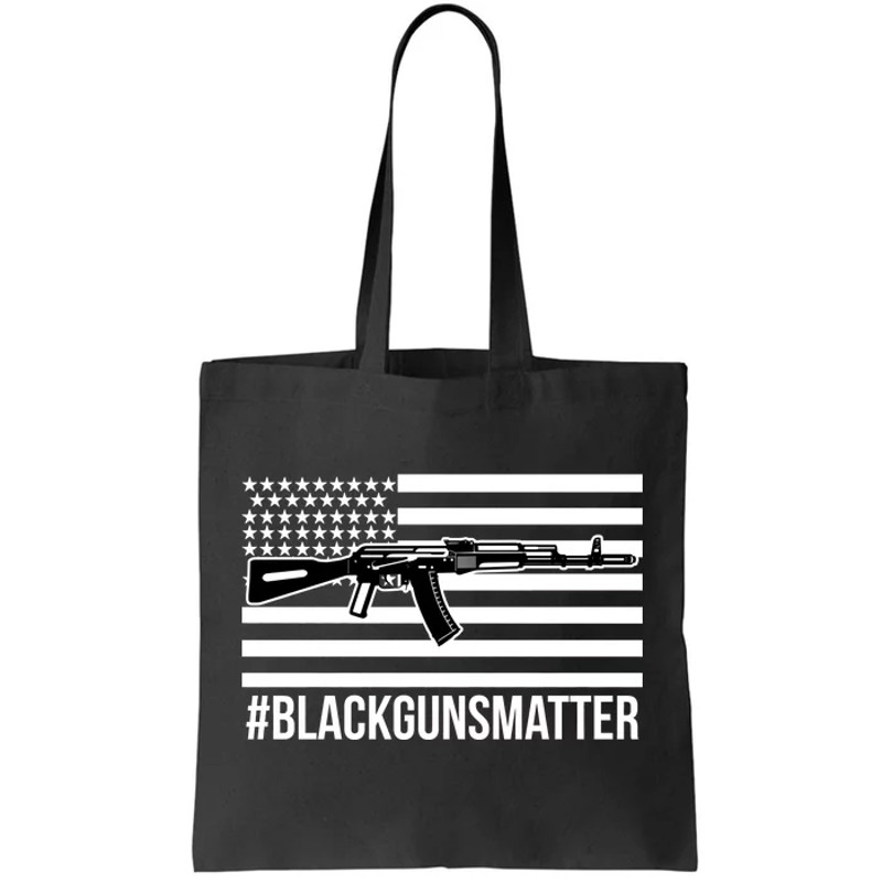 Hashtag Black Guns Matter blackgunsmatter USA Flag Tote Bag.jpg