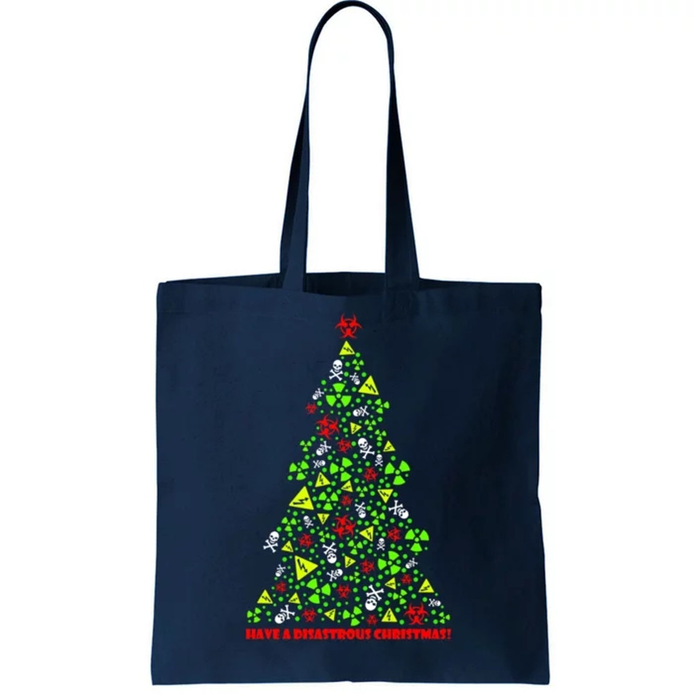 Have a Disastrous Christmas Bio Hazard Skull Tote Bag.jpg