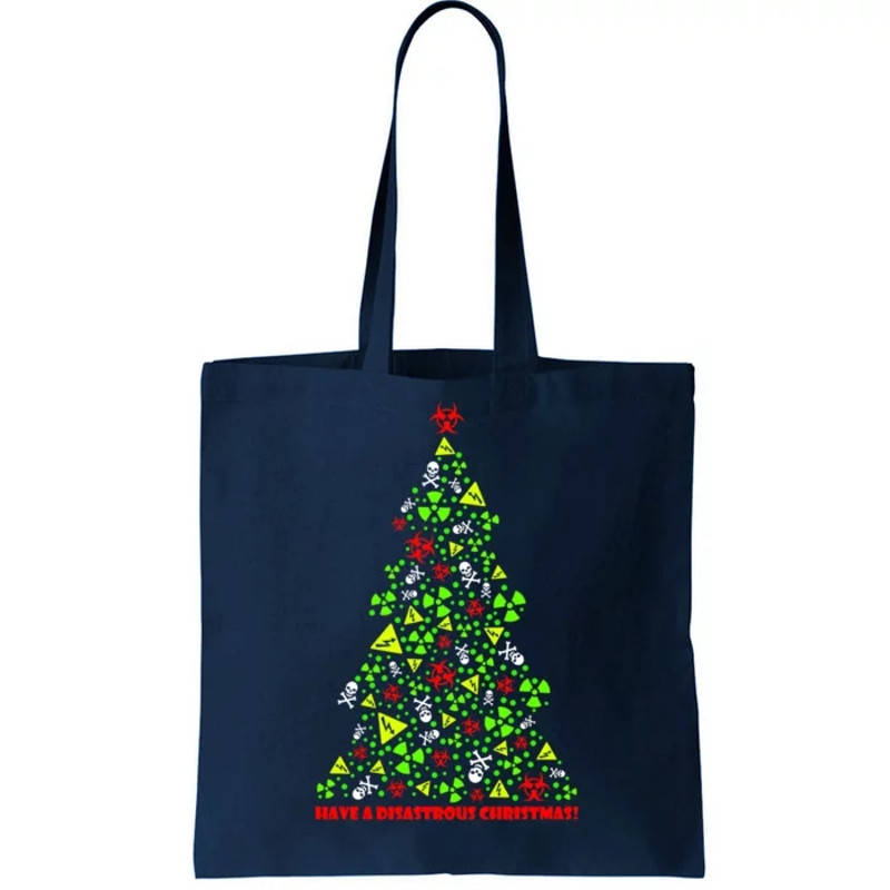 Have a Disastrous Christmas Bio Hazard Skull Tote Bag.jpg