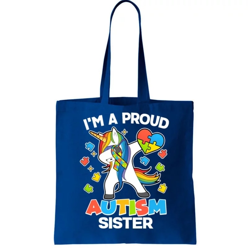 I'm A Proud Autism Sister Dabbing Unicorn Tote Bag.jpg