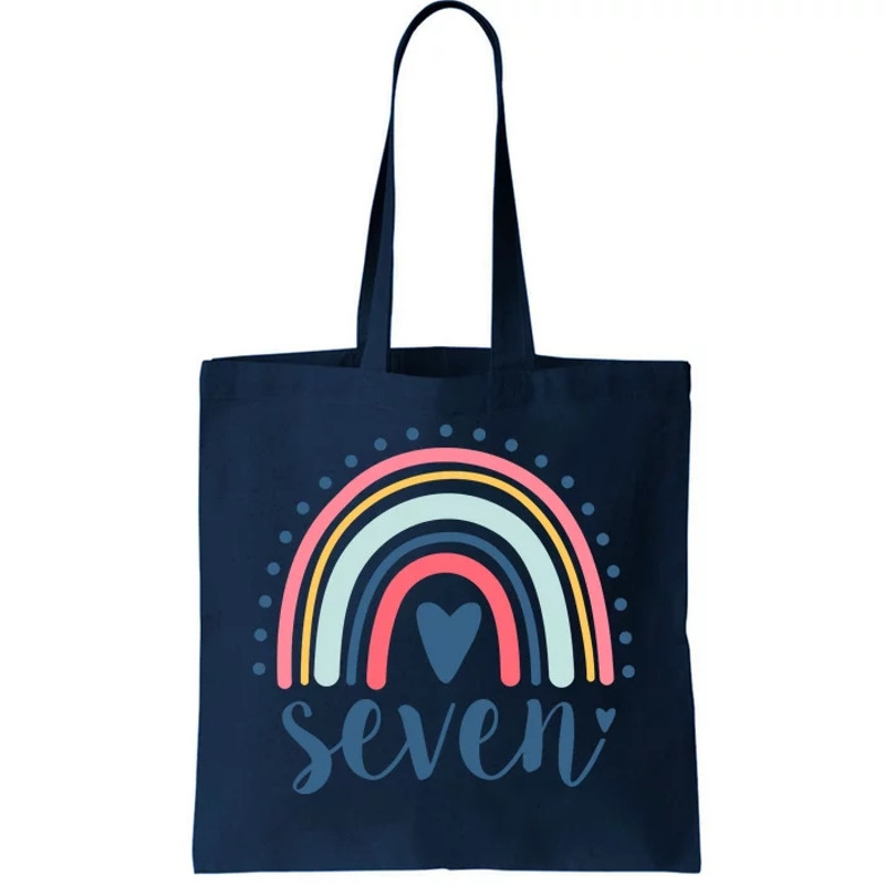 7th Birthday Rainbow Seven Year Old Cute Tote Bag.jpg