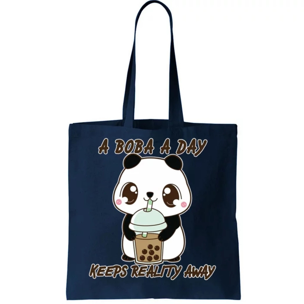 A Boba A Day Keeps The Reality Away Cute Panda Tote Bag.jpg
