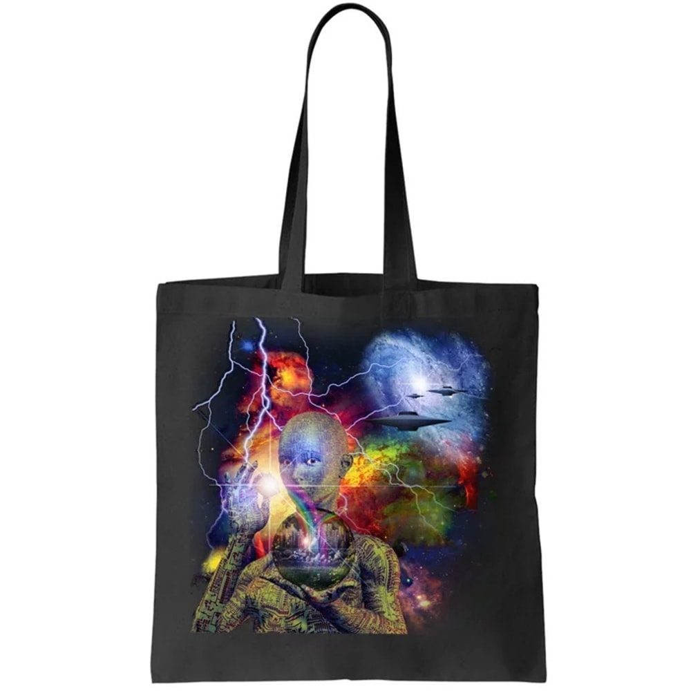 Alien Ufo In Space Tote Bag.jpg