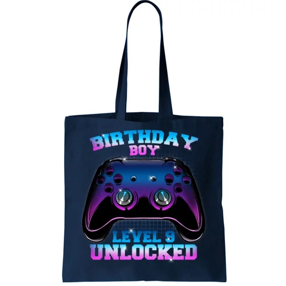 Birthday Boy Level 9 Unlocked Birthday Gift Tote Bag.jpg
