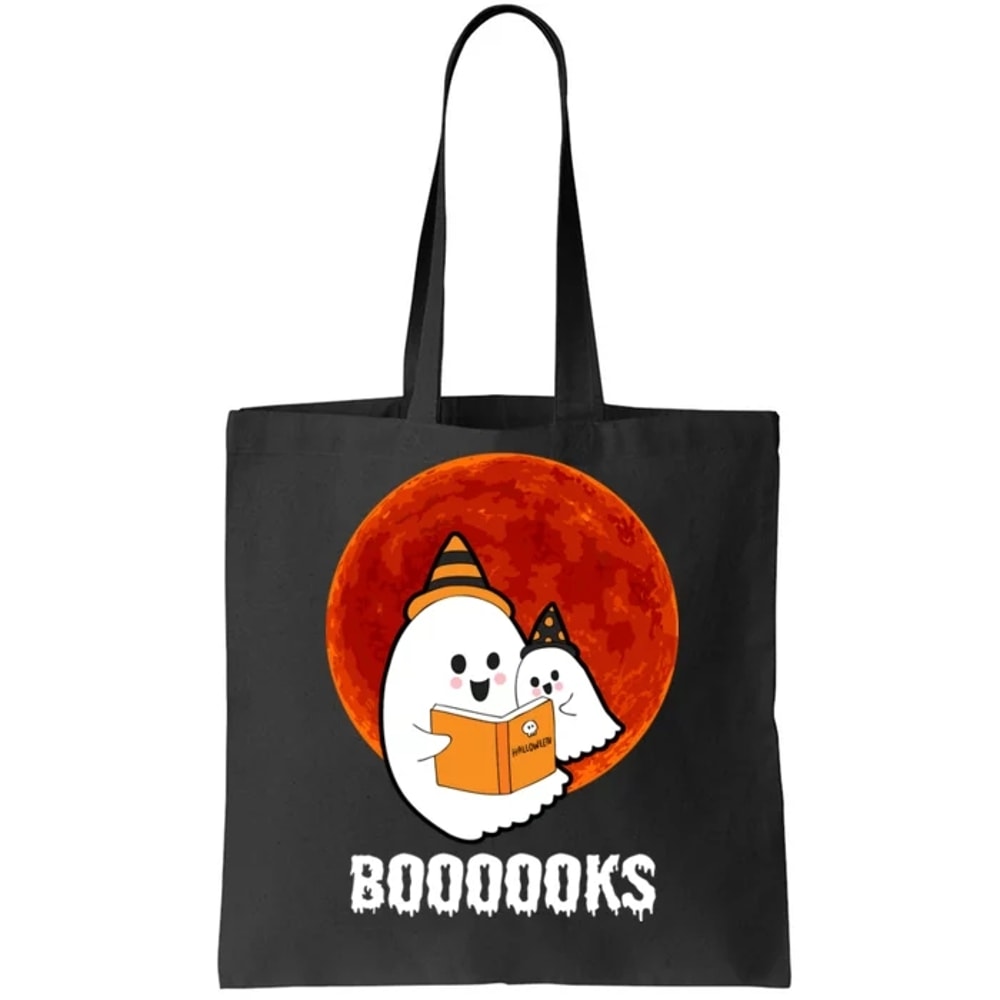 Boooooks Funny Cute Halloween Book Tote Bag.jpg