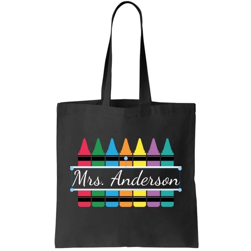 Crayon Customized Teacher Custom Personalize Name Tote Bag.jpg