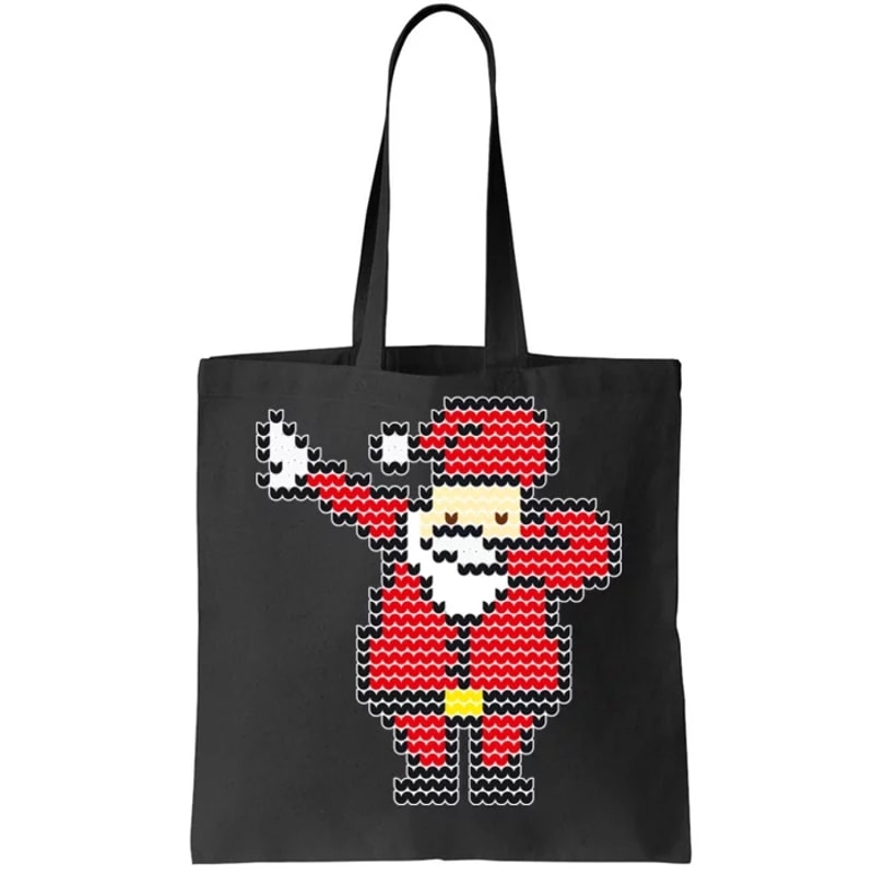 Dabbing Santa Pix-elated Christmas Tote Bag.jpg