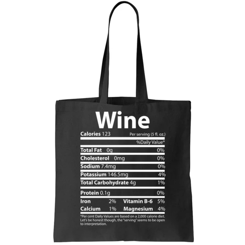 Funny Thanksgiving Wine Nutritional Values Tote Bag.jpg