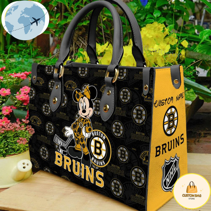 Boston Bruins NHL Minnie Women Leather Hand Bag.jpg
