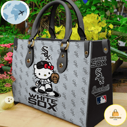 Chicago White Sox Kitty Women Leather Hand Bag, Custom Bag, Sport Bag