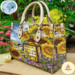 choose to shine sunflower butterfly leather women handbags, custom bag, sport bag