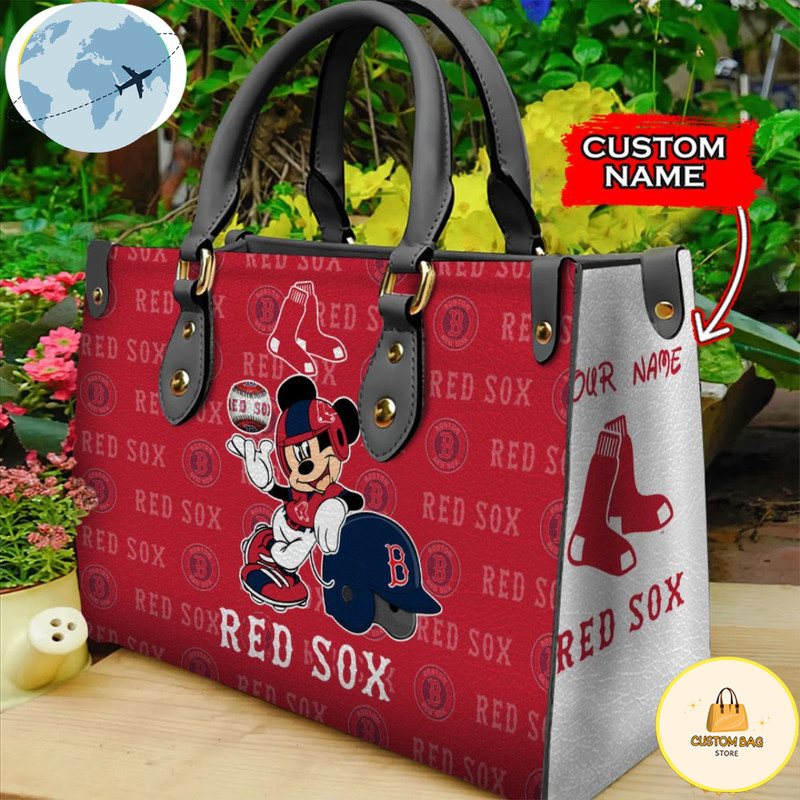 Custom Name USA MLB Boston Red Sox Mickey Leather Bag.jpg