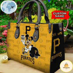 Custom Name USA MLB Pittsburgh Pirates Mickey Leather Bag, Custom Bag, Sport Bag